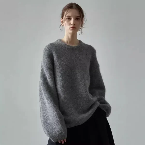 Women Alpaca wool Sweater Oversized Soft Fuzzy Knit Pullover Winter Warm Loose Fit Ladies Casual Knitwear