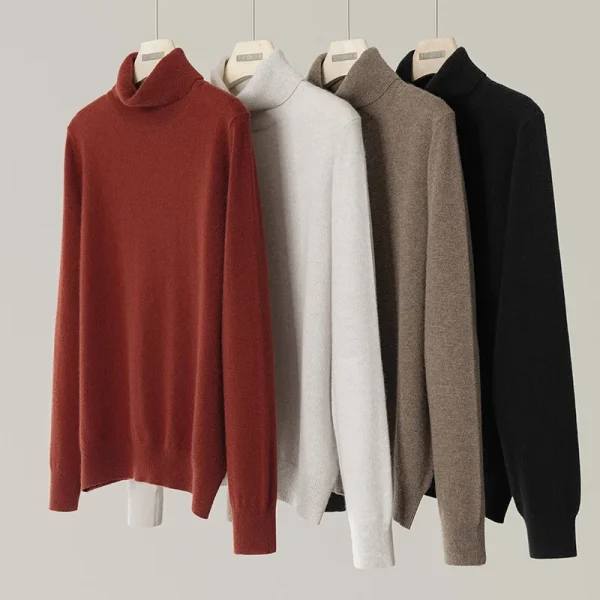 High Quality Women's 100% Cashmere Turtleneck Sweater Fall Winter Warm Soft Lightweight Knitted Pullover