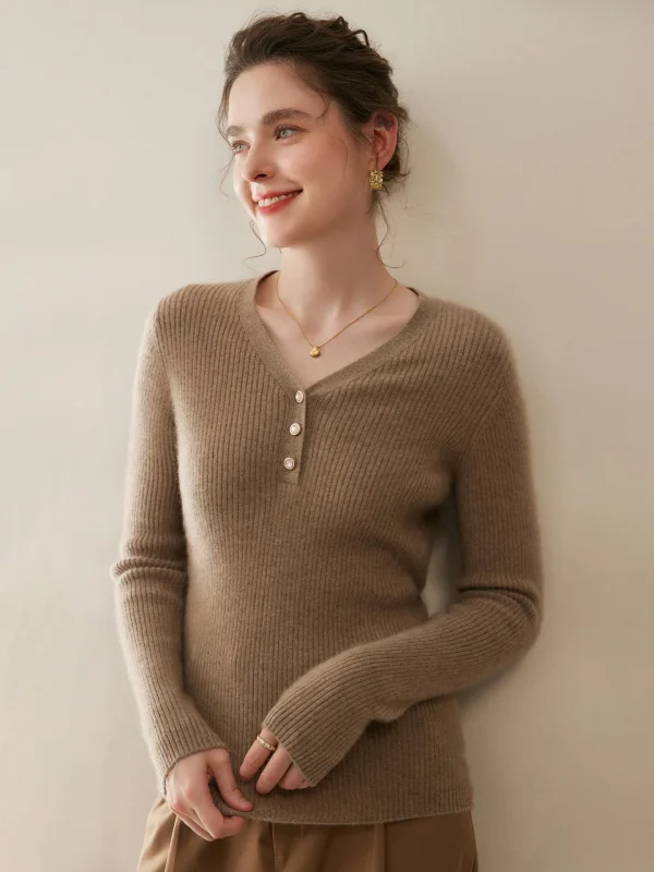 2026 IMF New Style V-neck Cardigan Sweater 100 Cashmere Sweater Cardigan