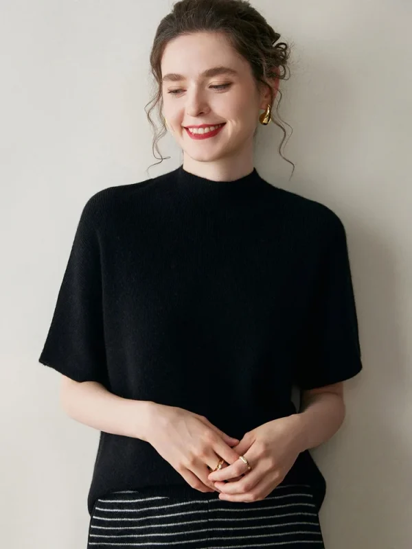 High Quality Cashmere Wool Half-high Neck Autumn Winter Sweater