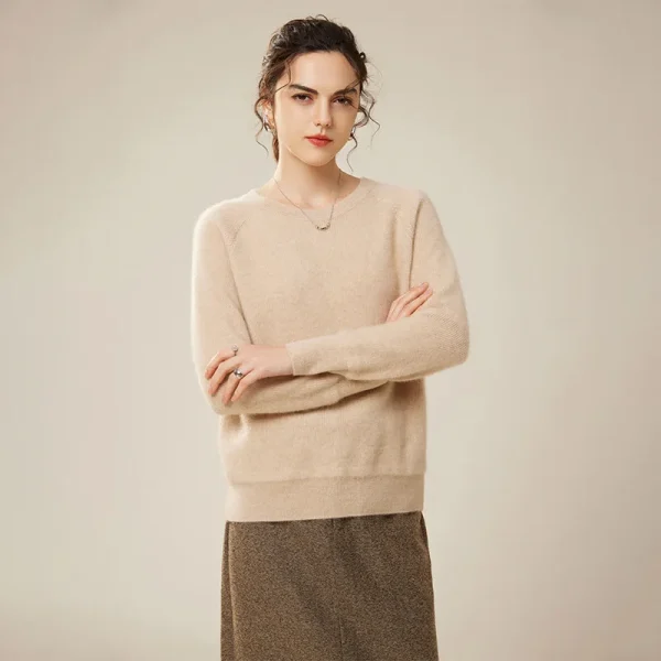 2026 New Style Autumn O-neck Long Sleeve Sweater  100 Cashmere Sweater