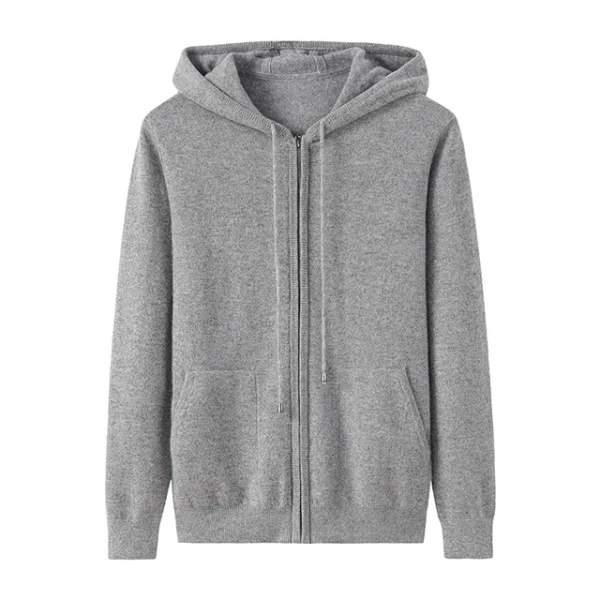 Autumn Winter Women's Cashmere Hoodies Luxury 100% Cashmere Zip Cardigan Sweater Hoodie for Women