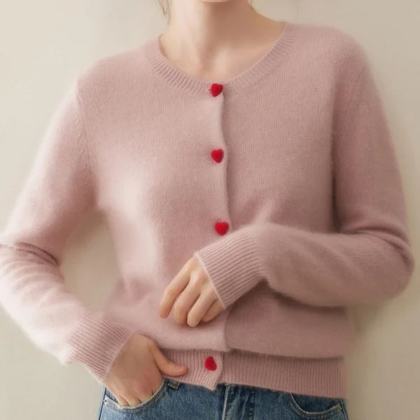 Women's Wool  Cashmere Cardigan Thickened  Knit Sweater Cashmere Winter Sweater