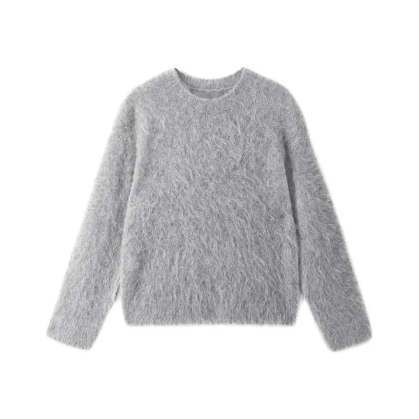 Lady Alpaca Wool Sweater O-Neck Long Sleeve Thick Pullover Lazy Style Knitted Jumper for Winter