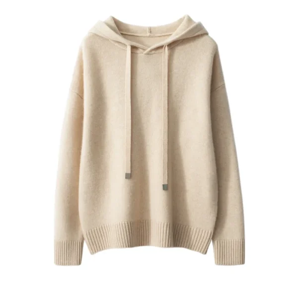 Women's Cashmere Wool Hoodie Knitted Pullover Color Winter Casual Kaschmir Hooded Sweater Mongolia