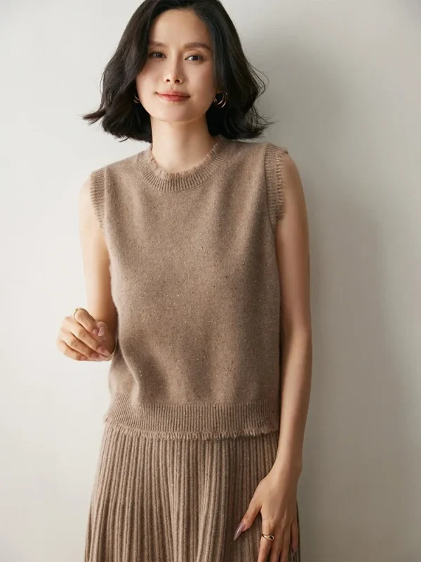 New Style Summer Spring Cashmere Tassel Knitted Vest Women  Sweater
