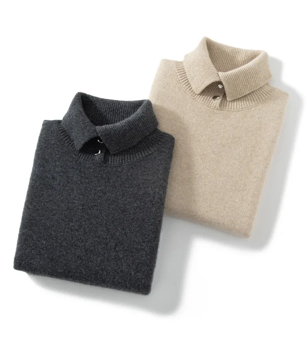New Autumn-Winter Sleeveless High-Neck Buttoned Knit  100 Cashmere Knitted Vest Women  Sweater Vest
