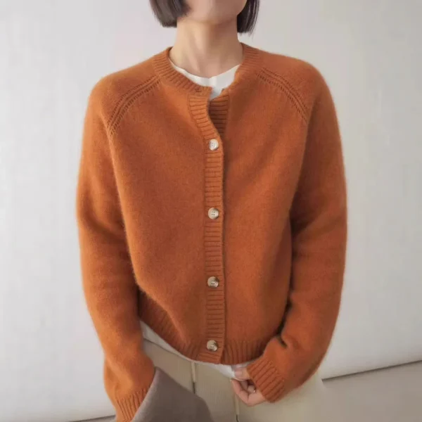 Women's 2026 Vintage Long Button Cardigan O Neck Loose Wool Sweaters for Winter