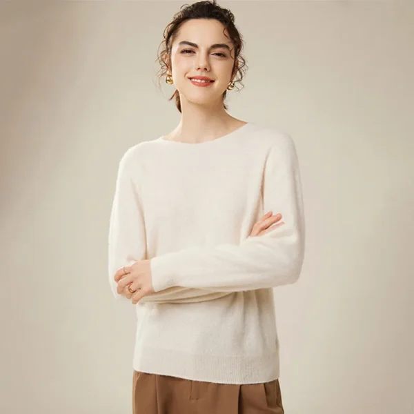 Womens 100% Cashmere Knit Sweater Soft Lightweight Round Neck Casual Pullover