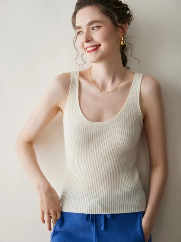 2026 New Summer Spring Cashmere Wool Knitted Vest Women