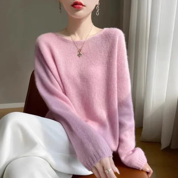 Spring Cashmere Sweater Women Loose Thin Knitted Shirts Jumper Solid Color Wool Base Layers Top