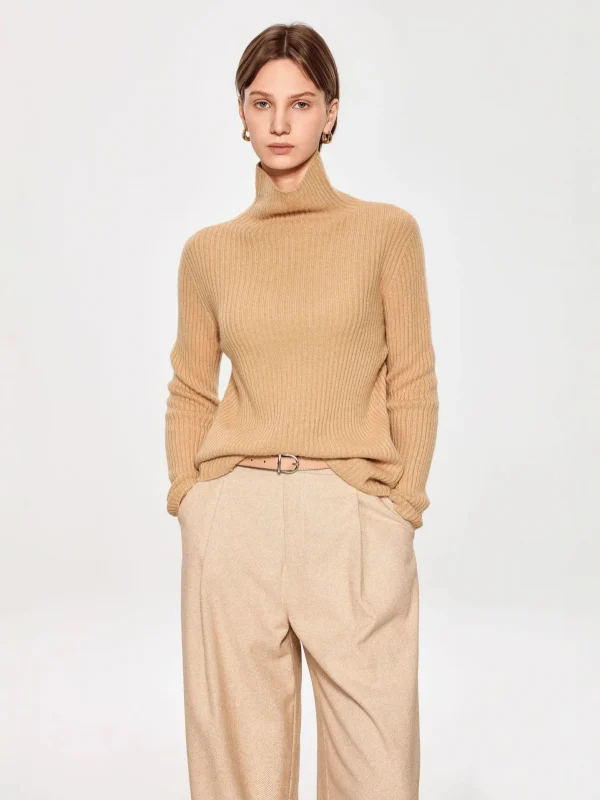 2026 Winter 100% Wool Seamless Knit Sweater for Women Casual Long Sleeve Top Sweater